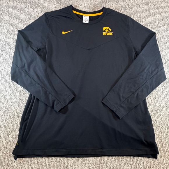 Nike Other - Nike Iowa Hawkeyes On-Field Top Mens 2XL Black Dri-FIT Long Sleeve DN5767-010